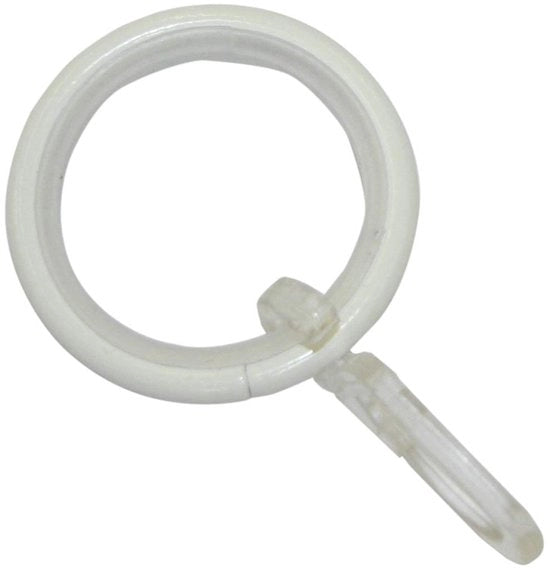 Giradini per tende da finestra con Ø 16 mm - 20 mm, con guida e chiodi per tenda, 10 pezzi, larghezza 4 mm, Kreta, metallo/plastica, bianco