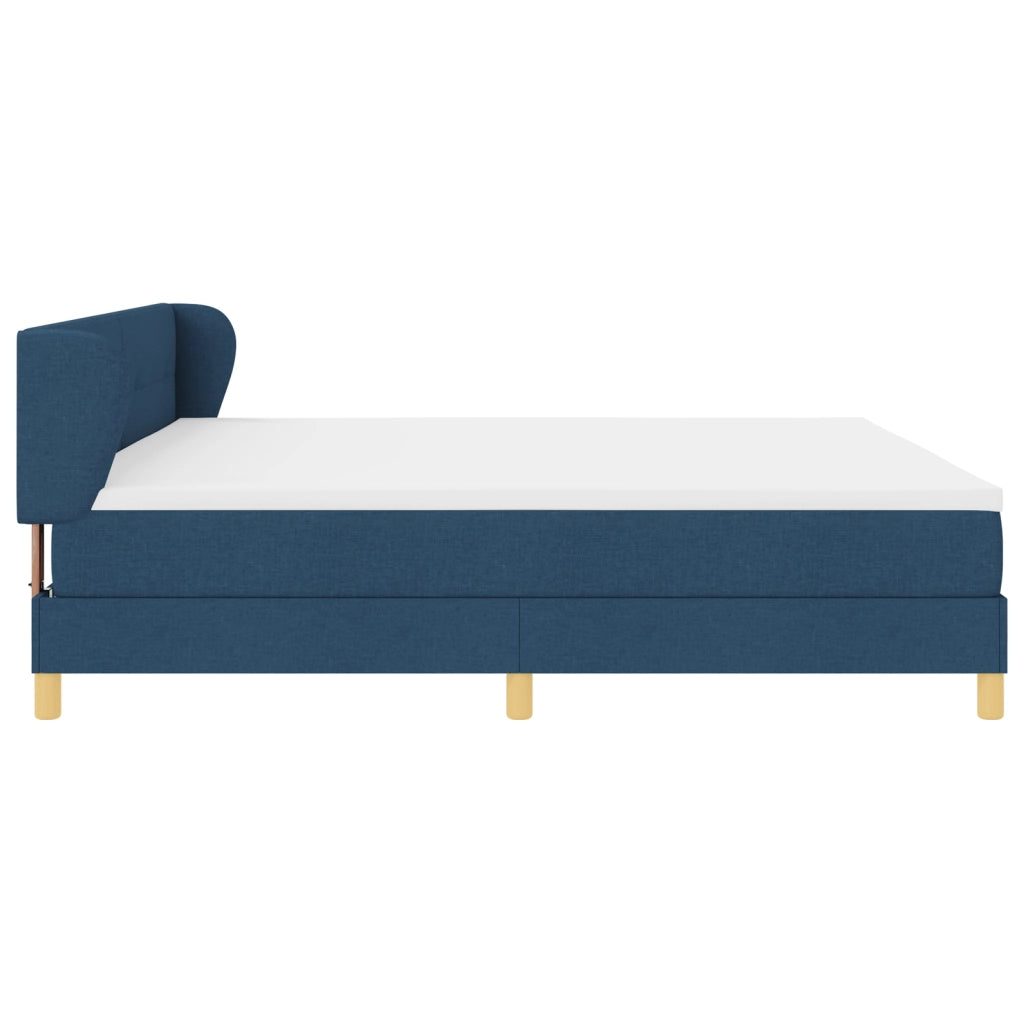 Letto con Rete a Prezzo con Materasso Blu 200x200 cm Tessuto