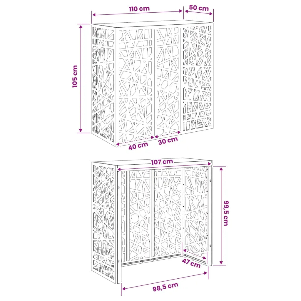 Copertura per condizionatore d'aria Argento 110 x 50 x 105 cm 8014176