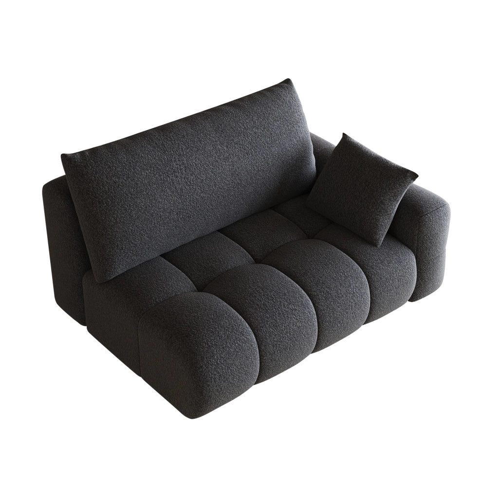 DIVANO 2 POSTI CON CHAISE A DESTRA GRIGIO SCURO IN TESSUTO