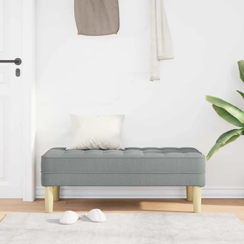 panchina con cuscino Grigio chiaro 113 x 57 x 39 cm Tessuto CFW9562879