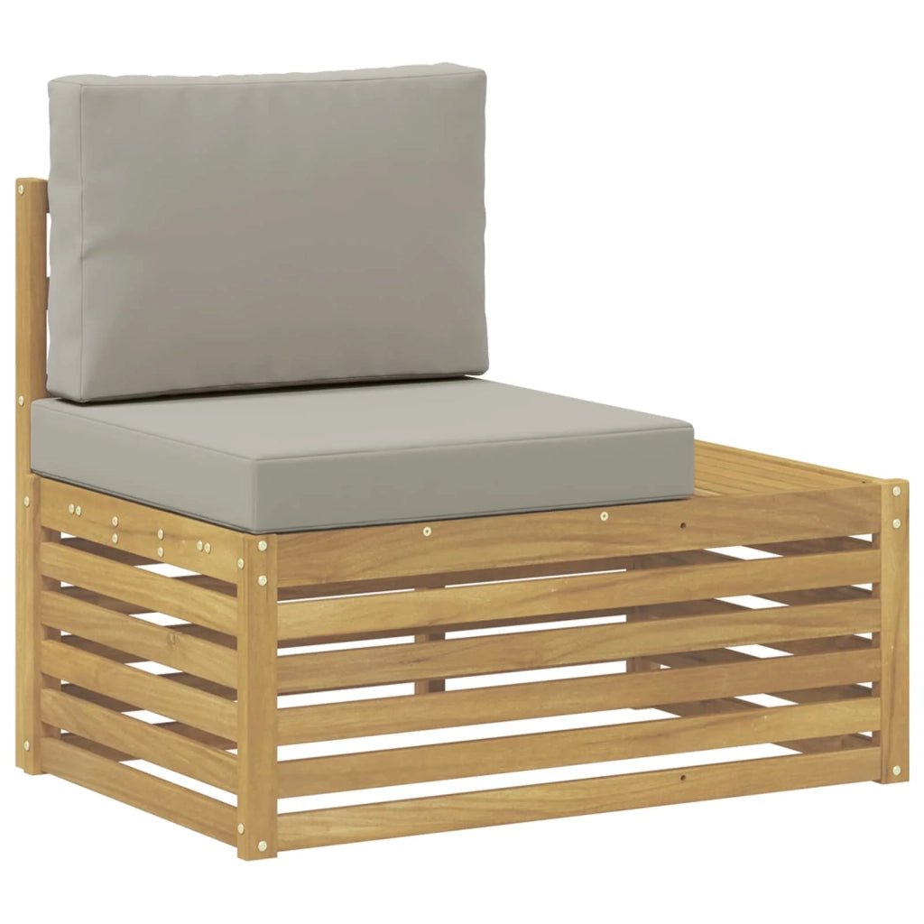 Set di divani da esterno 6 Pezzo Bianco e Grigio Chiaro 3392476