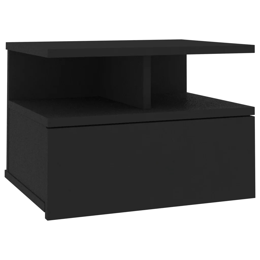 Comodino Pensile Nero 40x31x27 cm in Truciolato cod mxl 31058