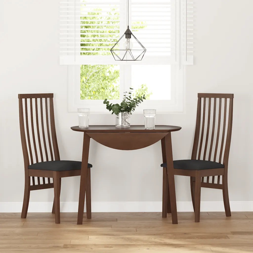 Sedie da Pranzo con Cuscini 2 pz | Sedie da cucina Marrone Legno Massello di Hevea