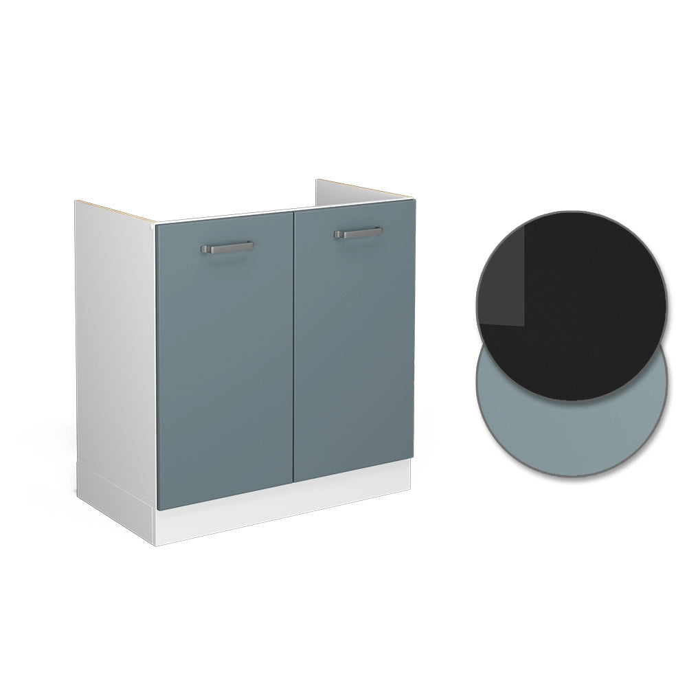 Vicco Base per lavello Grigio-blu 80 cm con ante, senza piano di lavoro