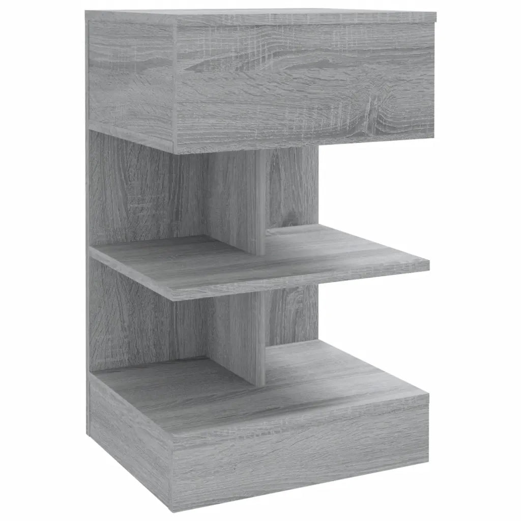 Comodino Grigio Sonoma 40x35x65 cm in Legno Multistrato 816043