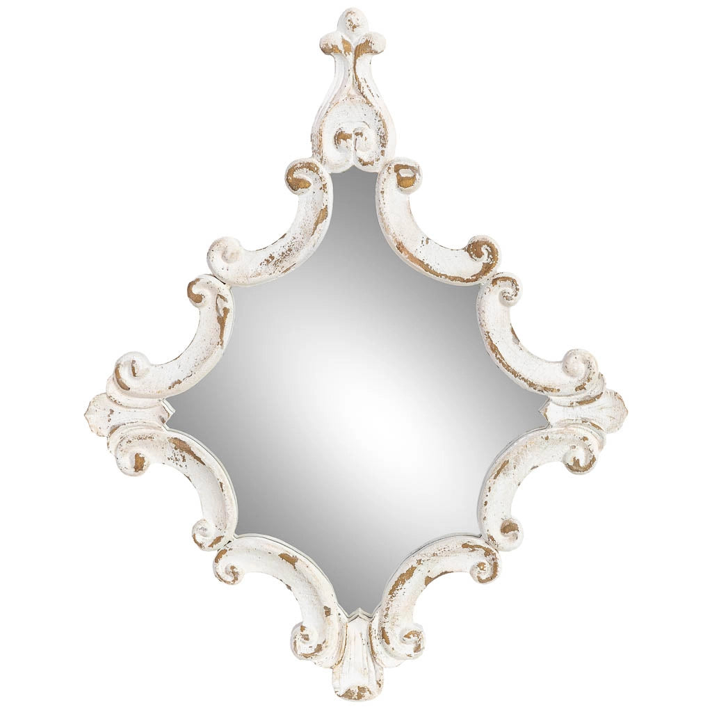 Specchio da parete in legno bianco 59x3,5x76h cm