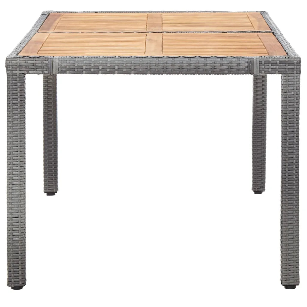 Set da Pranzo per Esterni 7 pz con Cuscini in Polyrattan Grigio cod mxl 34636