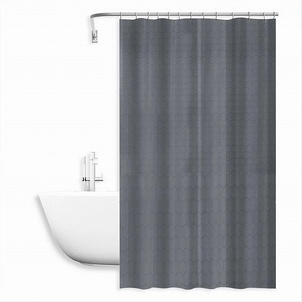 Trade Shop - Tenda Doccia Vasca Bagno Effetto 3d A Nido D'ape Grigio 240x200cm 12 Ganci 87606 -