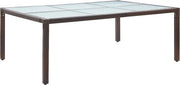 Tavolo da giardino in rattan policarbonato 200x150x74 cm marrone