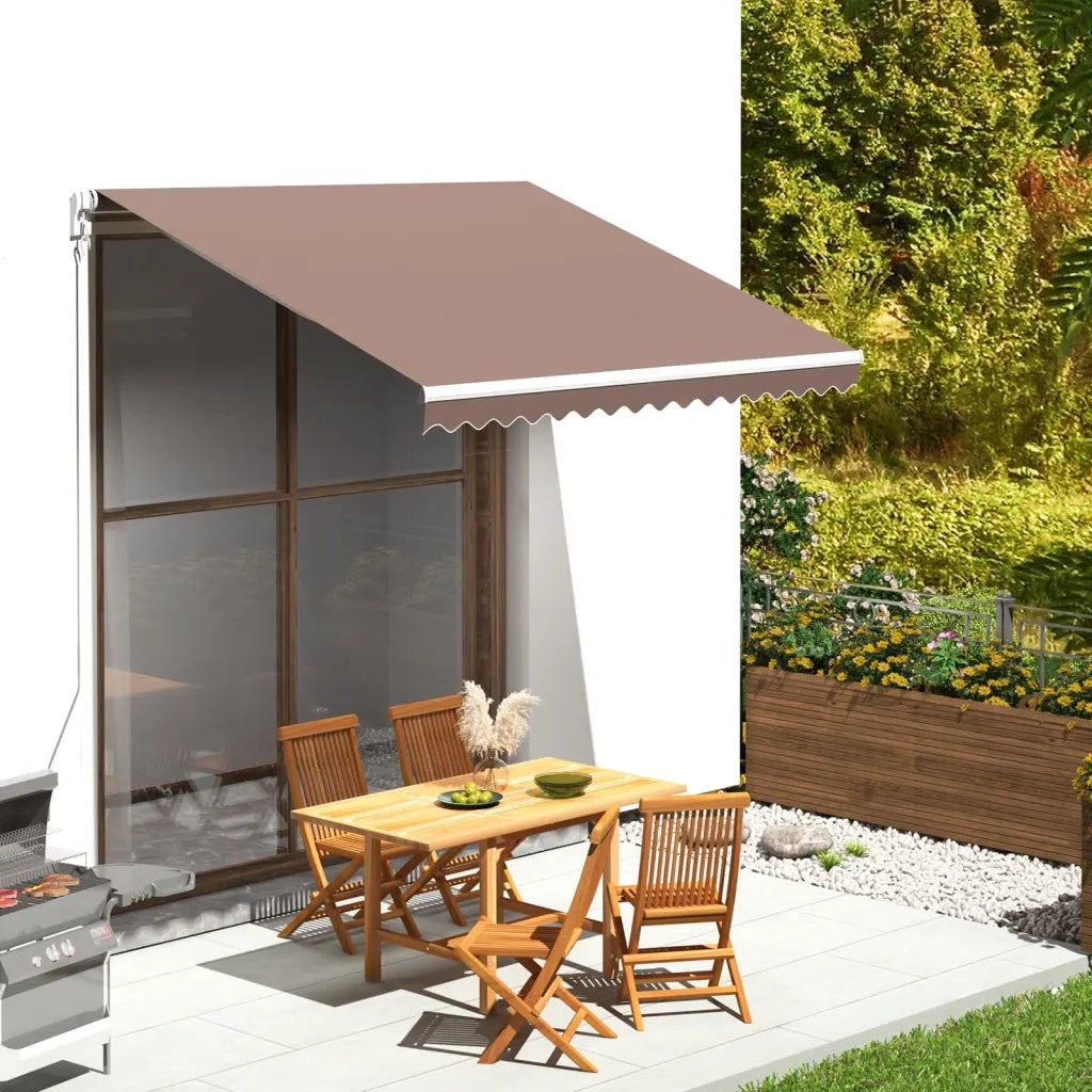 Tessuto di Ricambio per Tenda da Sole Marrone 300x250 cm Poliestere 311975