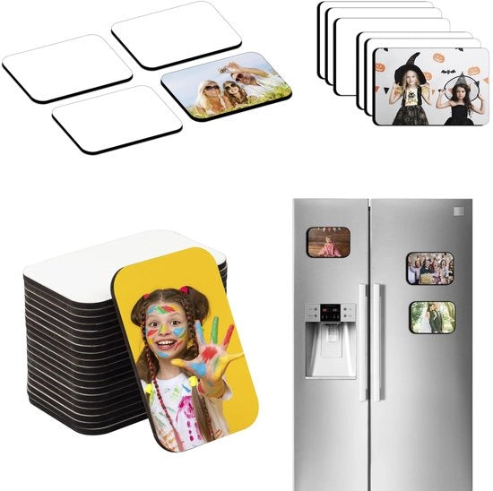 12 magneti sublimazionali bianchi, 5 x 7,5 cm, magneti personalizzabili per frigorifero, magneti sublimazionali bianchi, adesivi magnetici, prodotti DIY per cucina, magnetron, ufficio, parete