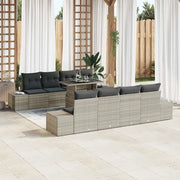 Set Divano da Giardino 9 pcs Grigio chiaro polyrattan 3349148