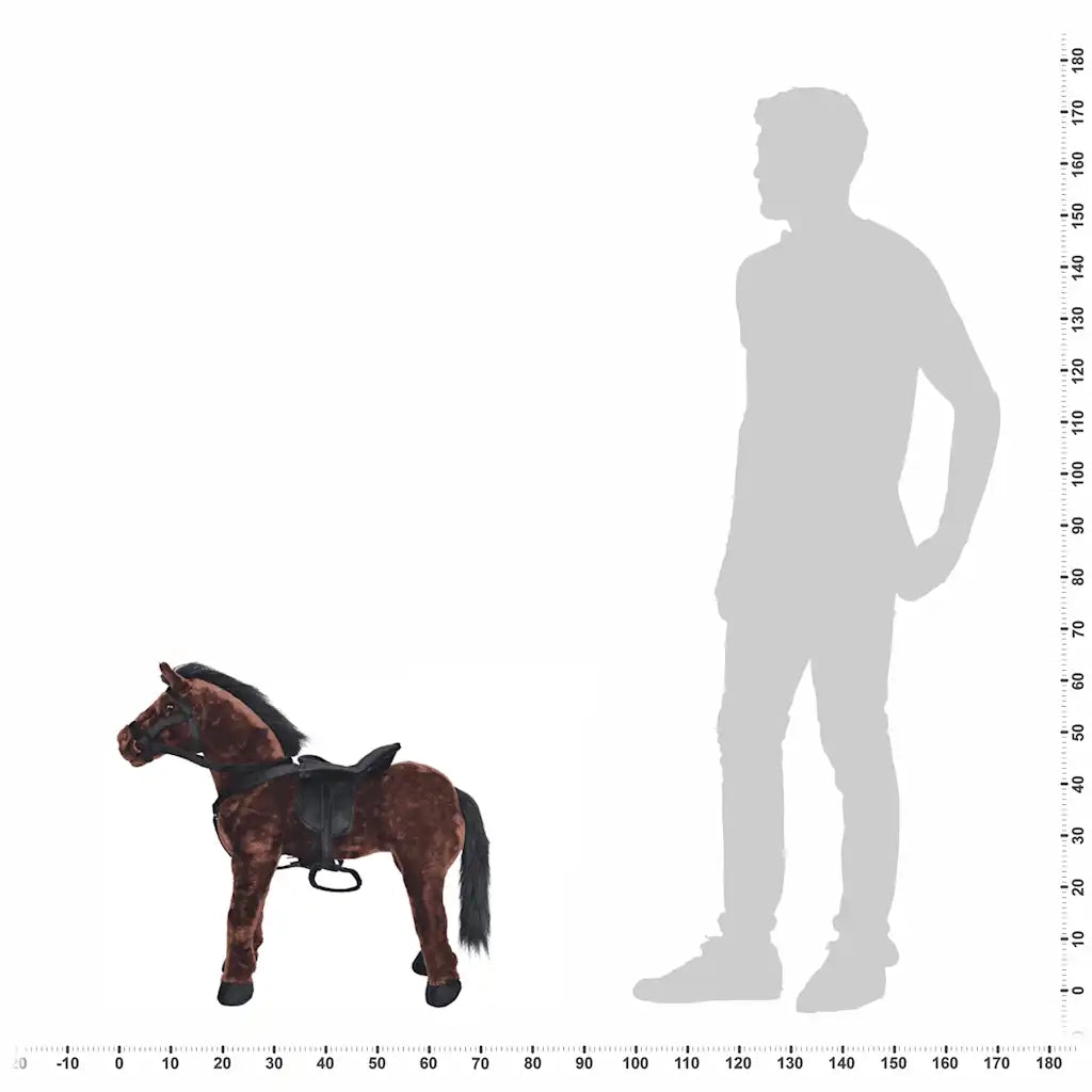 Cavallo in Peluche in Piedi Marrone Scuro XXL 91327