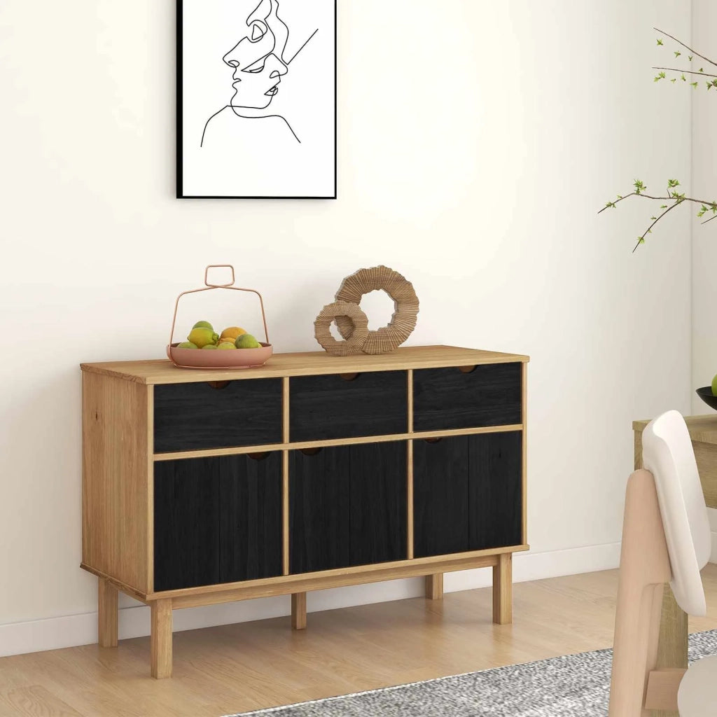 Credenza OTTA Marrone e Nero 114 x 43 x 73,5 cm 42041755