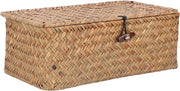 Borse rettangolari intrecciate con grande capacità e coperchio per borse di alghe marine naturali - Desktop S.