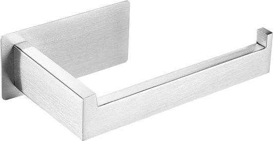 Sostituto di Carta igienica a Nastro Adesivo - Oreficeria a Nastro per Sostituire il Supporto per Carta igienica - Supporto per Tissue in RVS Senza Forare per Bagno e Cucina - Modello Quadrato 304 (Argento)