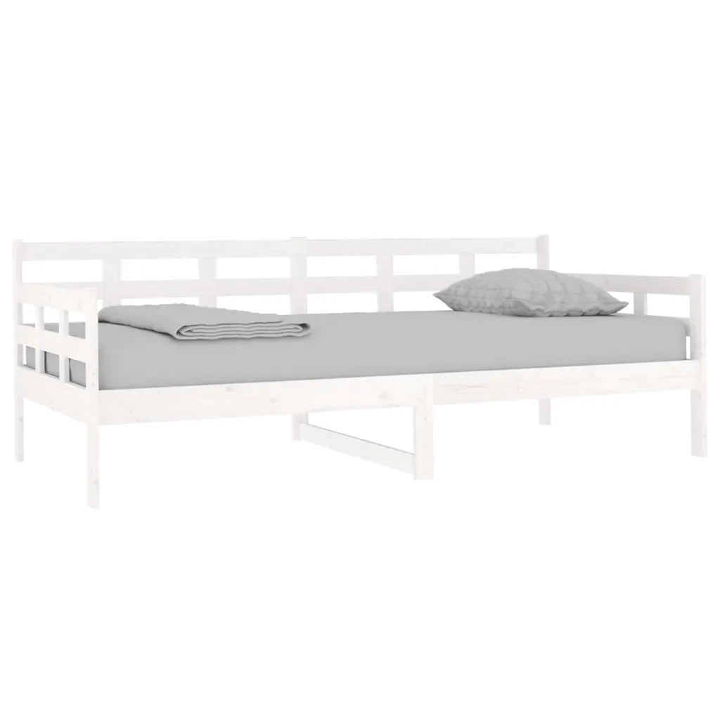 Letto singolo | Letto per adulti | Dormeuse Bianca in Legno Massello di Pino 90x190 cm