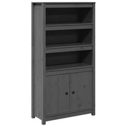 Credenza | Madia | Buffet da pranzo | Armadio da pranzo Grigio 80x35x154 cm in Legno Massello di Pino