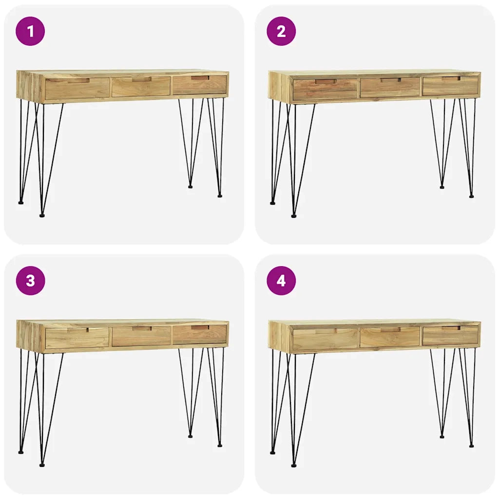 Tavolo Consolle 120x35x76 cm in Legno Massello di Teak 244573