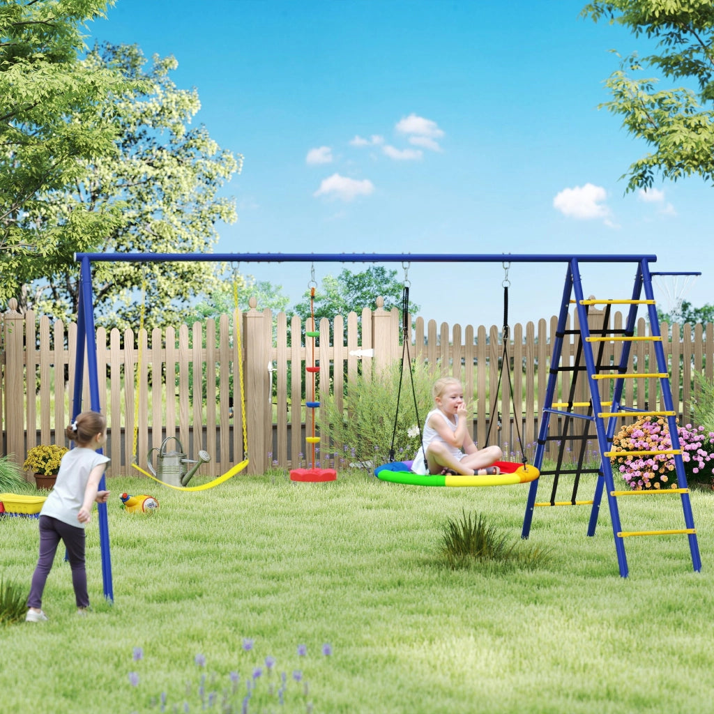 Set Gioco Giardino Portico Altalena 6 in 1 ¨C Zephmum ¨C Multicolore