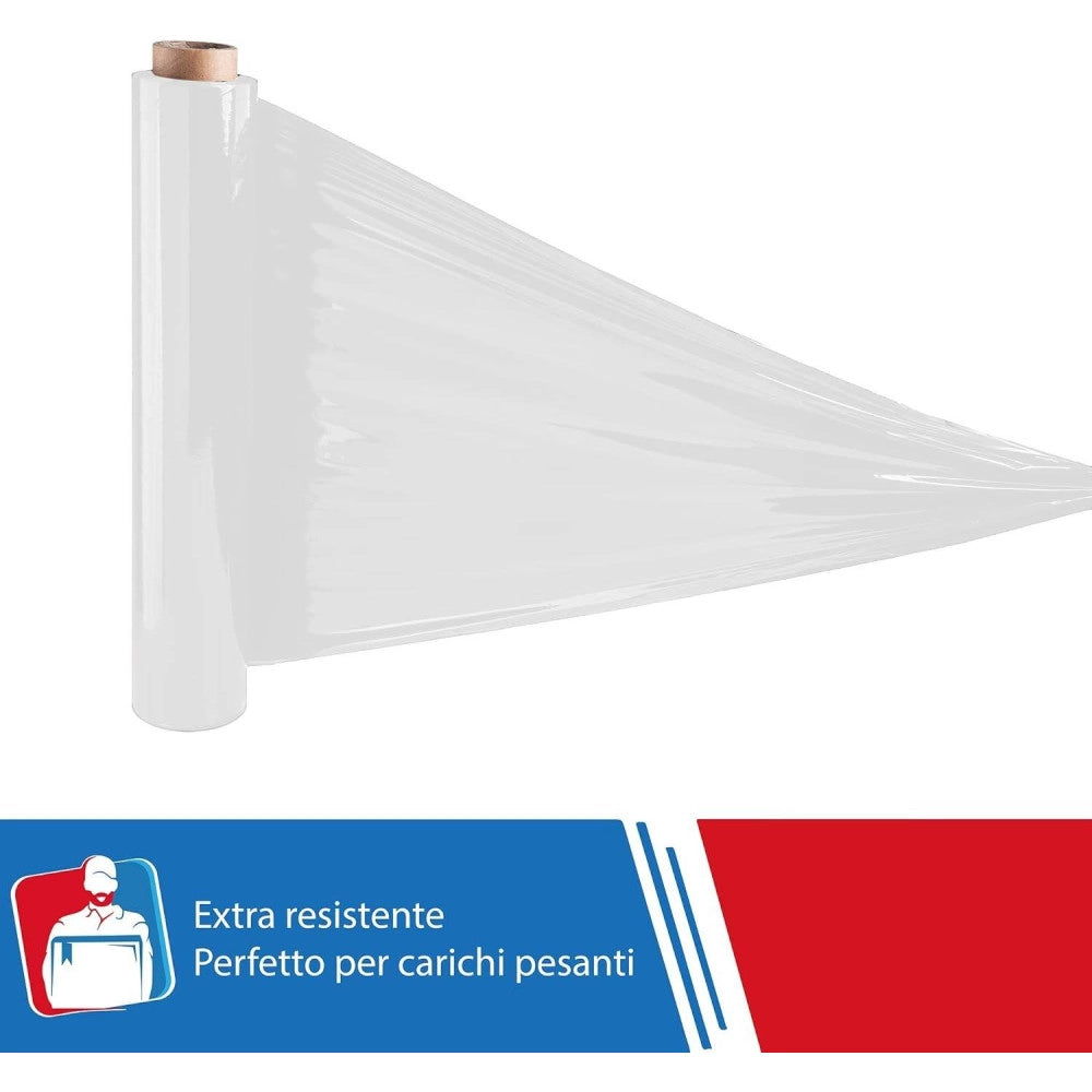 Trade Shop - Film Estensibile Pellicola Bianca Rotolo Manuale Per Imballaggi 160mx23myx50cm -