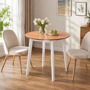 Folding Dining Table, Round, MDF, White