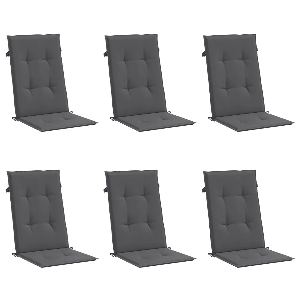 Cuscini per Sedie 6 pz | Cuscini per sedie Antracite 120x50x3 cm in Tessuto