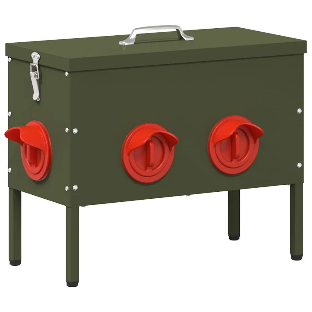 Feeder per pollo 2 pz Verde oliva 41,5 x 20,5 x 33 cm CFW1685314