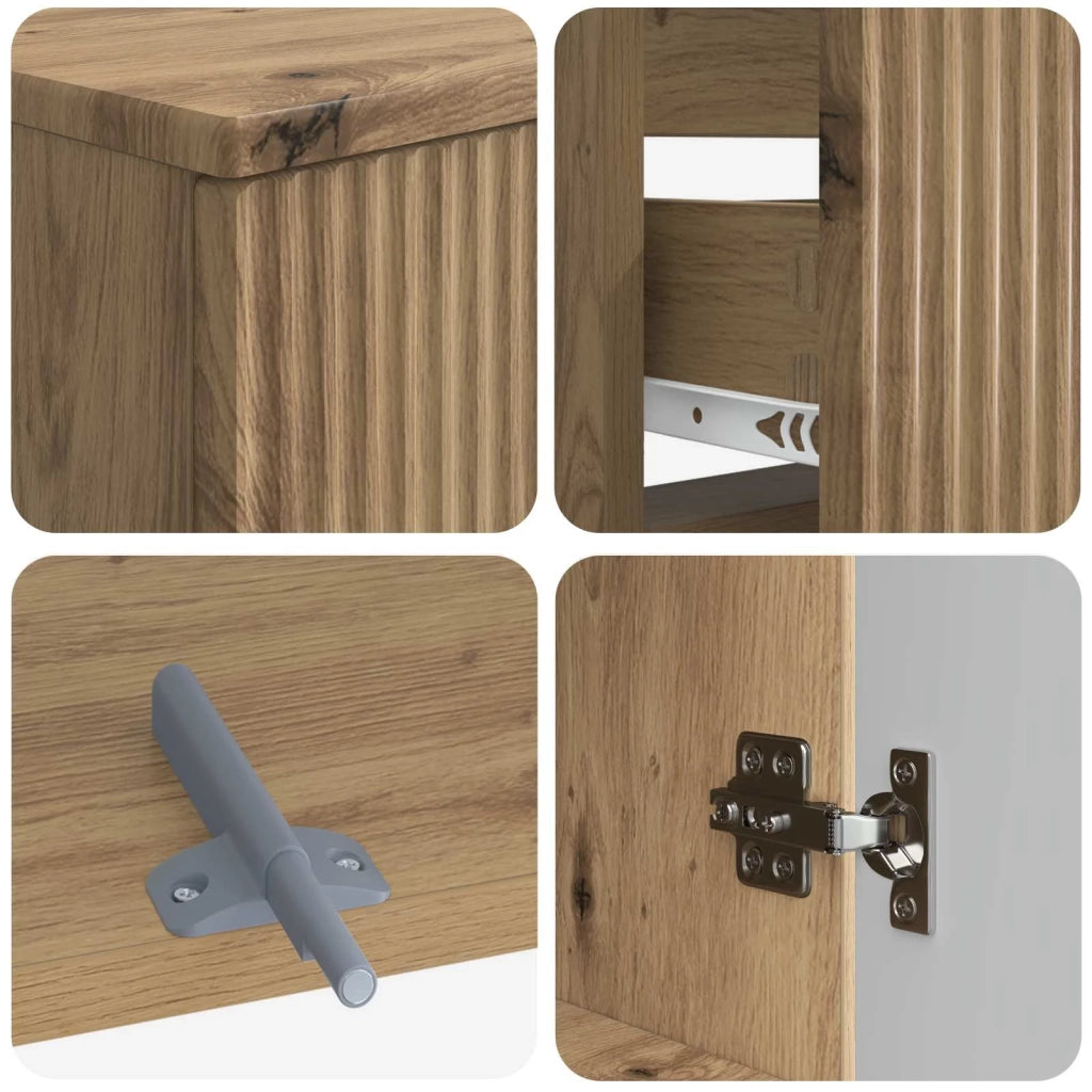 Set di Armadi da Bagno da 2 Pezzi ARNHEM Rovere Artigianale 3417692