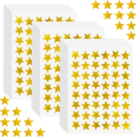 Sticker per Bambino con Stelle d'Oro - 1440 Sticker - Decorazioni per Scrapbooking e DIY - Carte di Auguri - 1,3 cm di Diametro