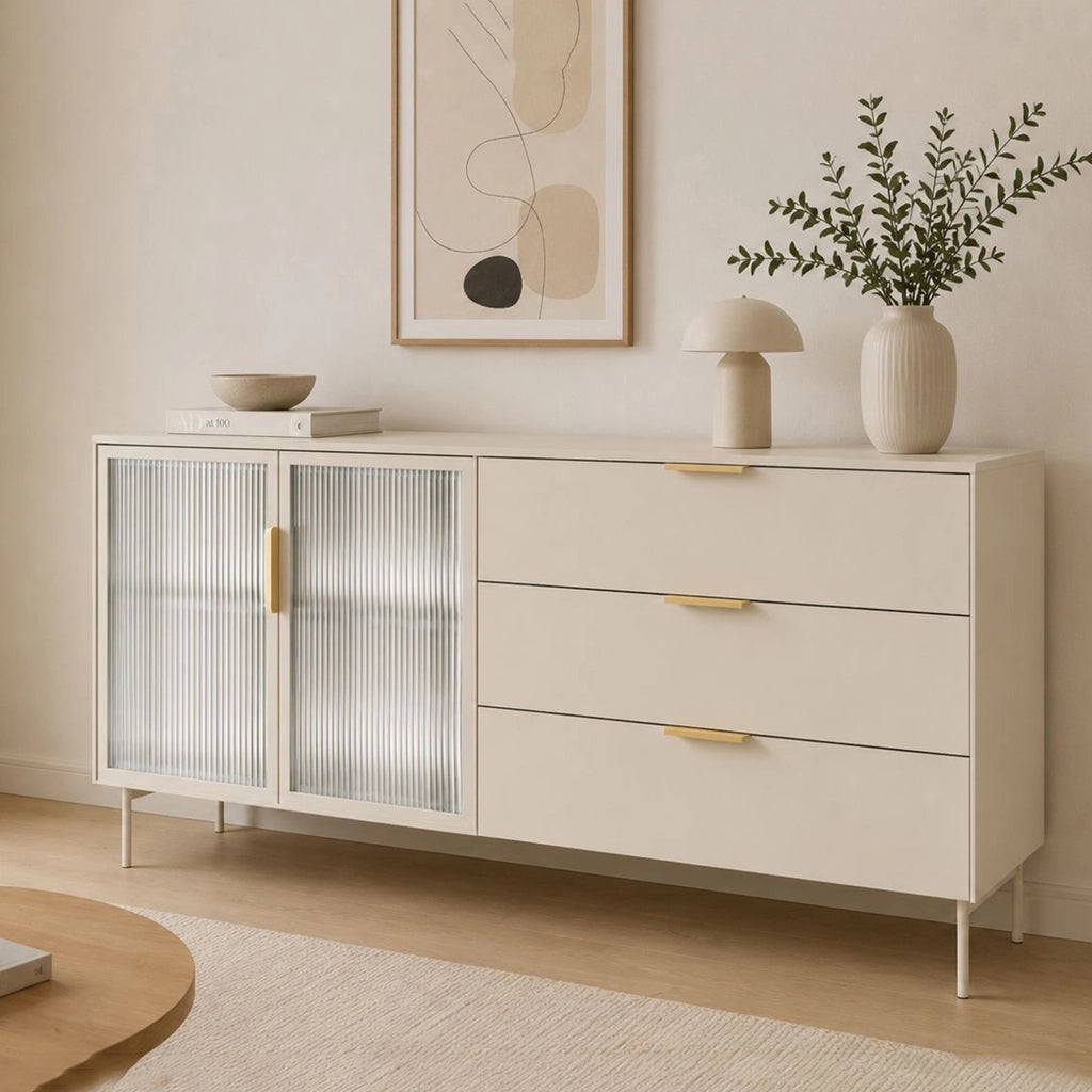 Madia Hara, Credenza un Ripiano, 181x39x83h cm Beige Cashmere