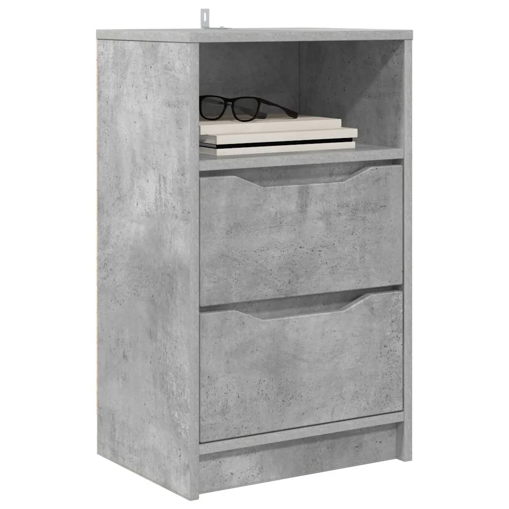 Comodini con cassetto 2 pcs Grigio cemento 40 x 30 x 467 cm