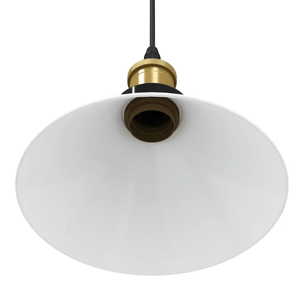 Lampada Sospensione Regolabile E27 Bianco Lucido ?22cm Metallo CFW1324317