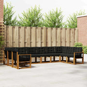 Set di divani da esterno con cuscino 10 pcs Naturale e Nero