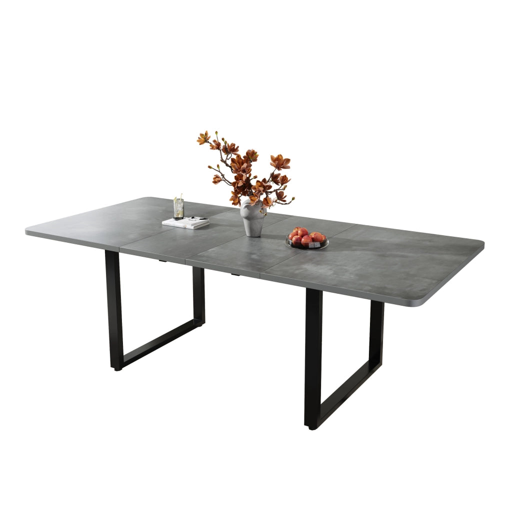 Tavolo da pranzo allungabile 3 livelli per 6-10 persone in MDF grigio