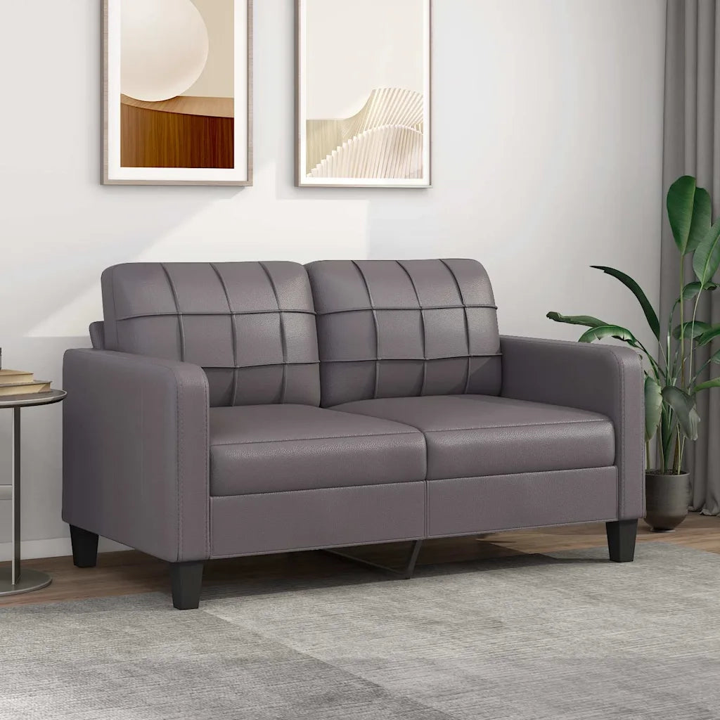 Divano a 2 Posti Grigio 140 cm in Similpelle 359119