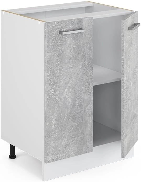 Mobiletto base cucina R-Line, Calcestruzzo, 60 cm senza piano di lavoro, per la libera combinazione all'interno di sistemi cucina modulari