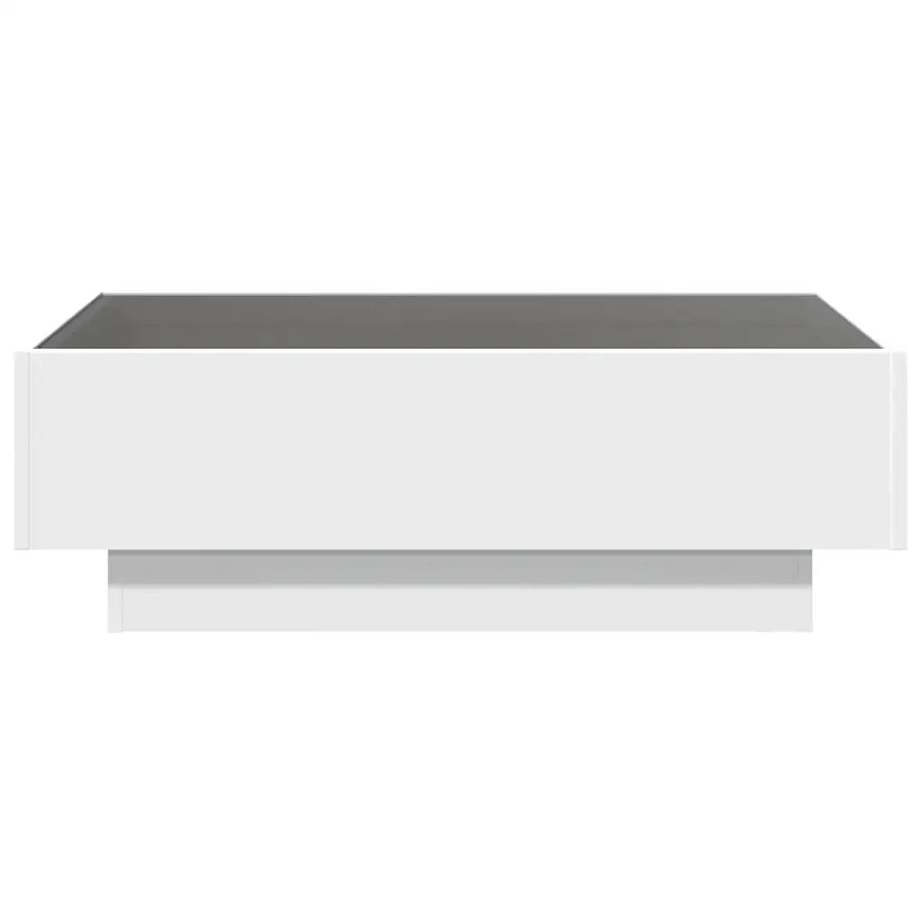 Tavolino Salotto con LED Bianco 90x50x30 cm Legno Multistrato
