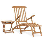 Lettino prendisole sedia a sdraio lettino prendisole letto da giardino mobili da esterno per patio con poggiapiedi e tavolo 159 x 58 x 91 cm legno di teak 02_0012586