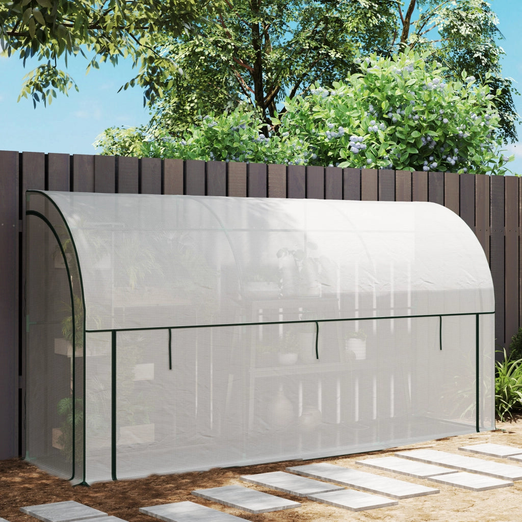 SERRA da parete 300x80x157 cm in plastica bianca con porta avvolgibile