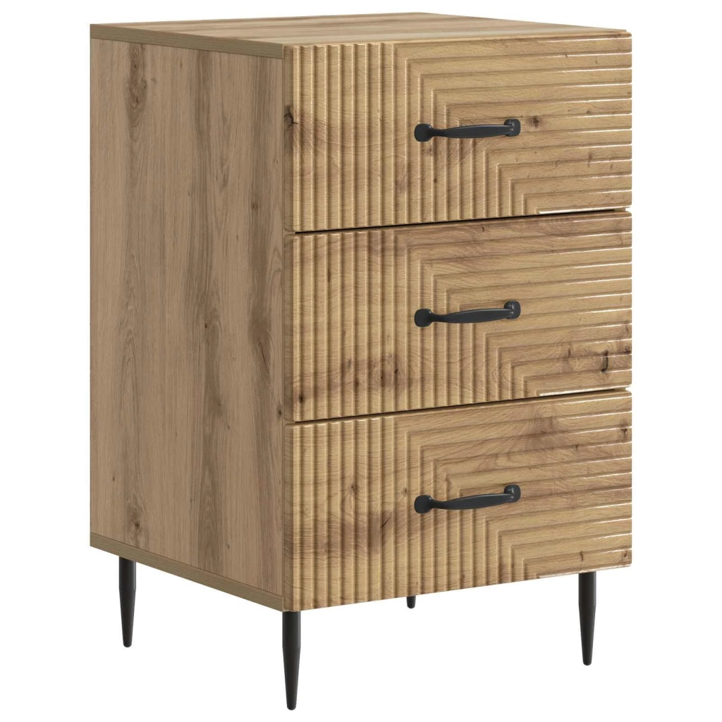 Comodino | Armadio da Notte | Mobiletto da notte Rovere Artigianale 43 x 41 x 66,5 cm