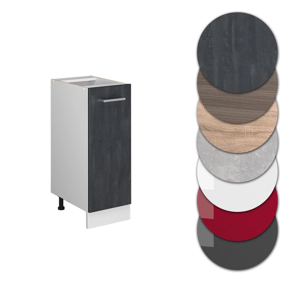 Armadio cucina dispensa alto R-Line Calce nera/Bianco 30 cm PL Rovere Vicco