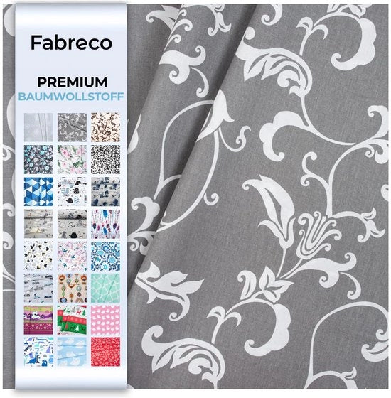 Stoffa 100% di cotone premium per metro 200x160cm - Grigia Joanna | 220 g/m - Soffice, resistente e idonea per la pelle | Stoffe per cucito e decorazione | Stoffe per metro - Tessuto