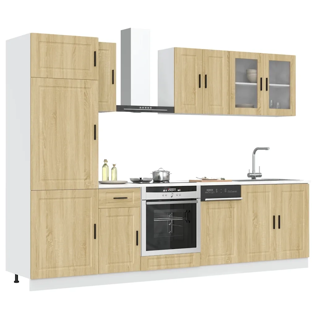 vidaXL Set Mobili da Cucina 8 pz Porto Rovere Sonoma in Truciolato