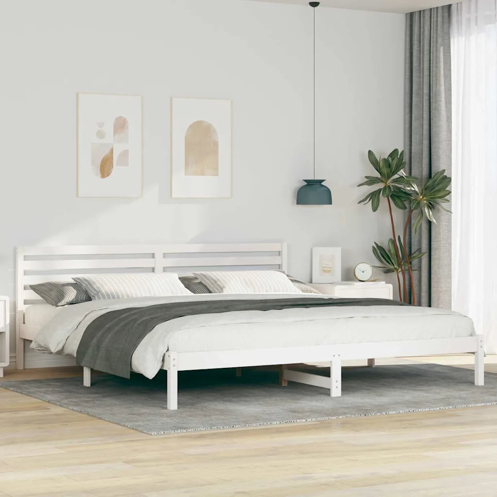 Struttura del letto Bianco 200 x 220 cm Pino massello