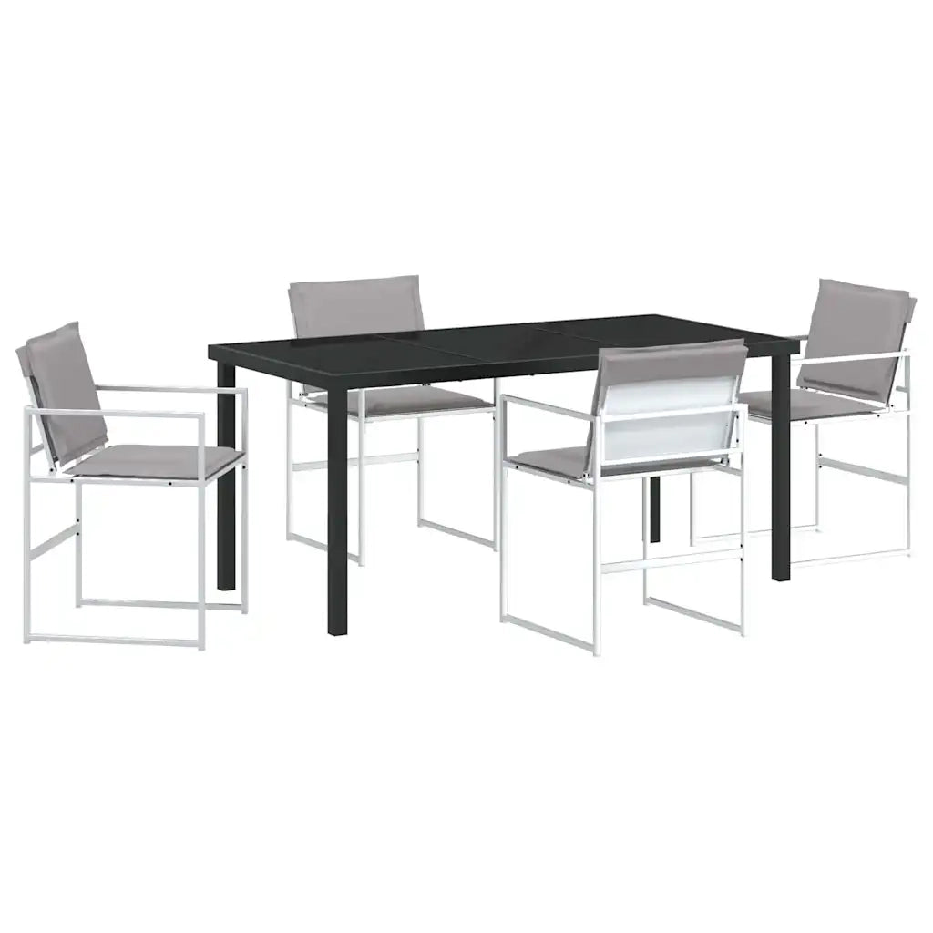 Set da Pranzo per Giardino 5 pcs Bianco