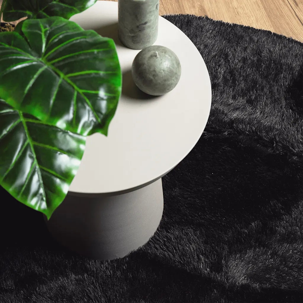 Tappeto Shaggy a Pelo Lungo NAVARRA Nero 100x100 cm poliestere 4102894