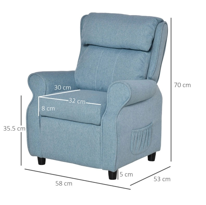 Poltroncina relax per bambini blu con poggiapiedi regolabile