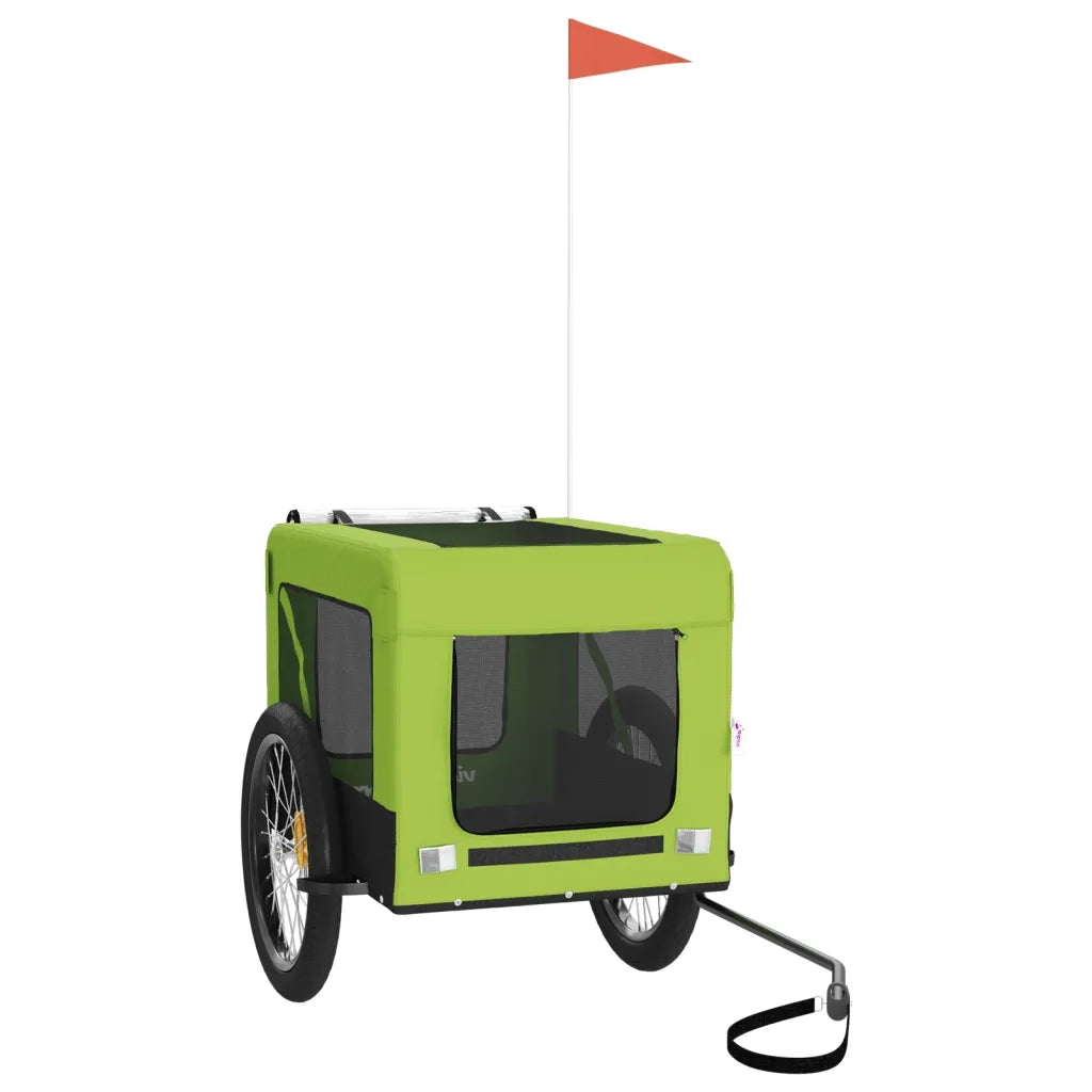 Rimorchio da Bici per Animali Verde e Nero Oxford e Ferro CFW8742275
